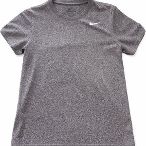 Nike Short Sleeve Athletic Tee in Heather Gray with White Swoosh